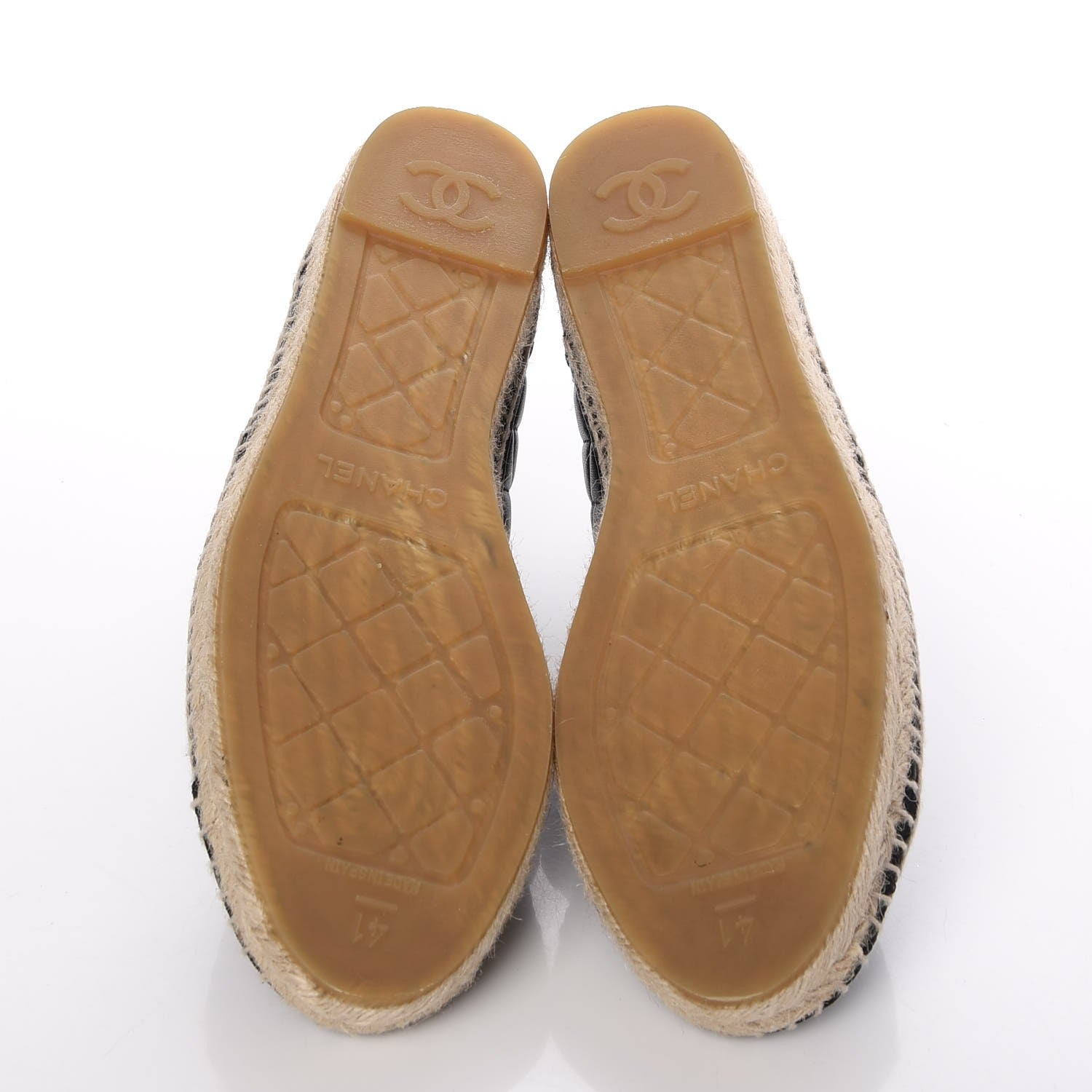 Chanel Lambskin Quilted CC Chain Espadrilles 41 Black 5 of 10