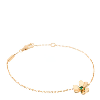 Van Cleef & Arpels 18K Yellow Gold Emerald Mini Frivole Bracelet 1 of 5
