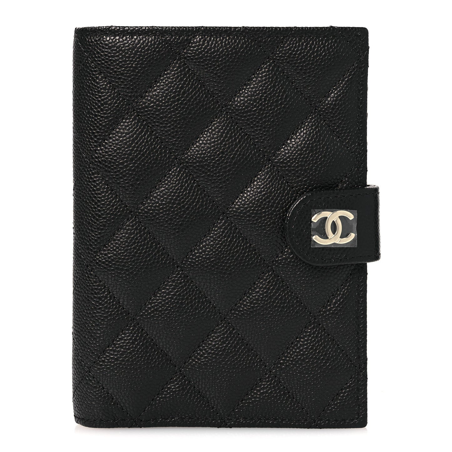 Caviar Quilted Passport Holder Black