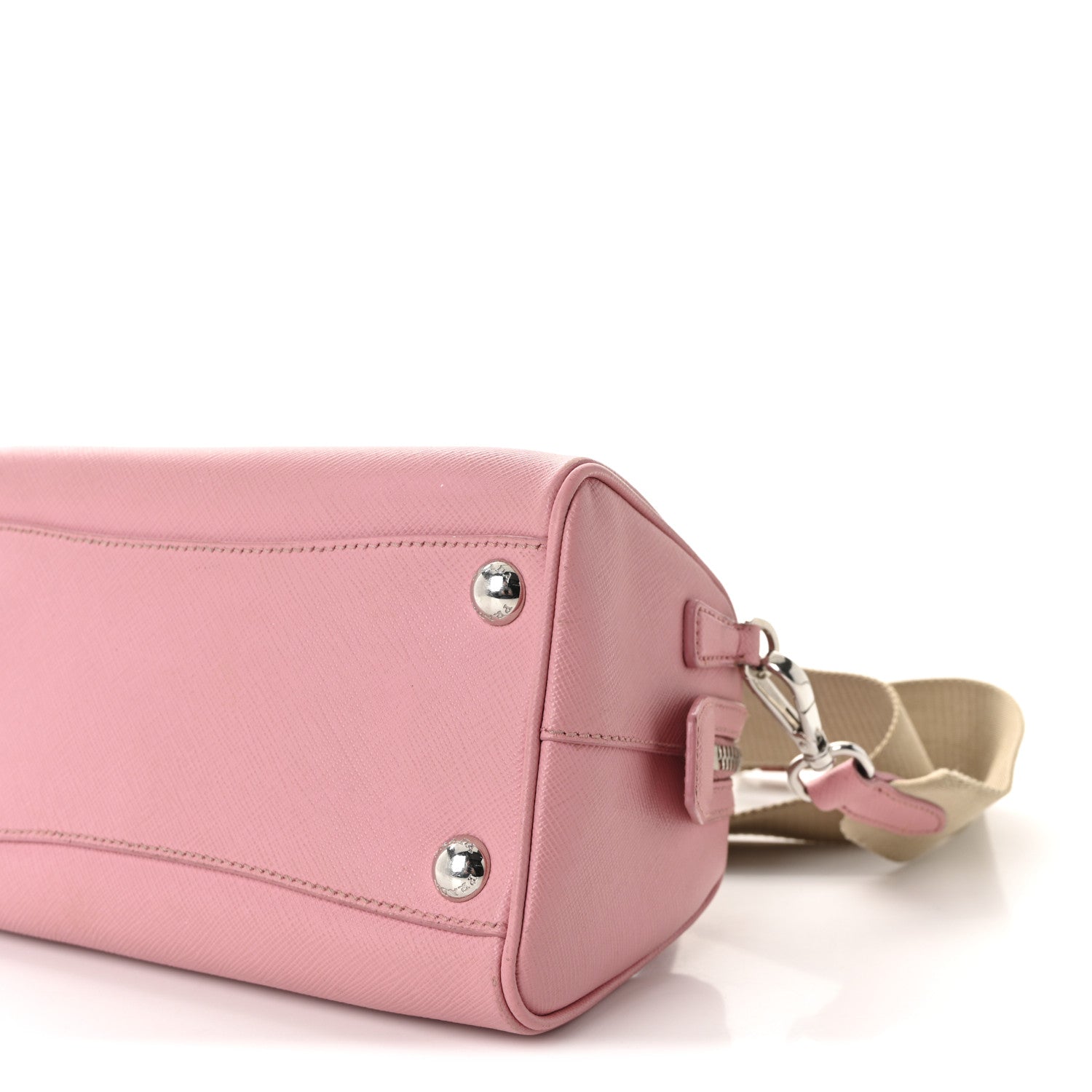 Prada Saffiano Lux Top Handle Crossbody Bag Petalo 9 of 9