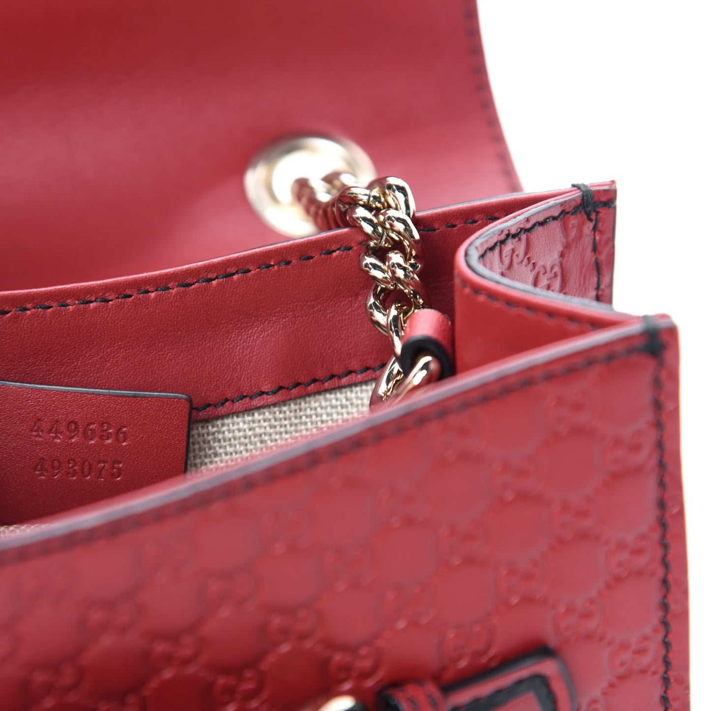 Soft Microguccissima Mini Emily Chain Shoulder Bag Rosso