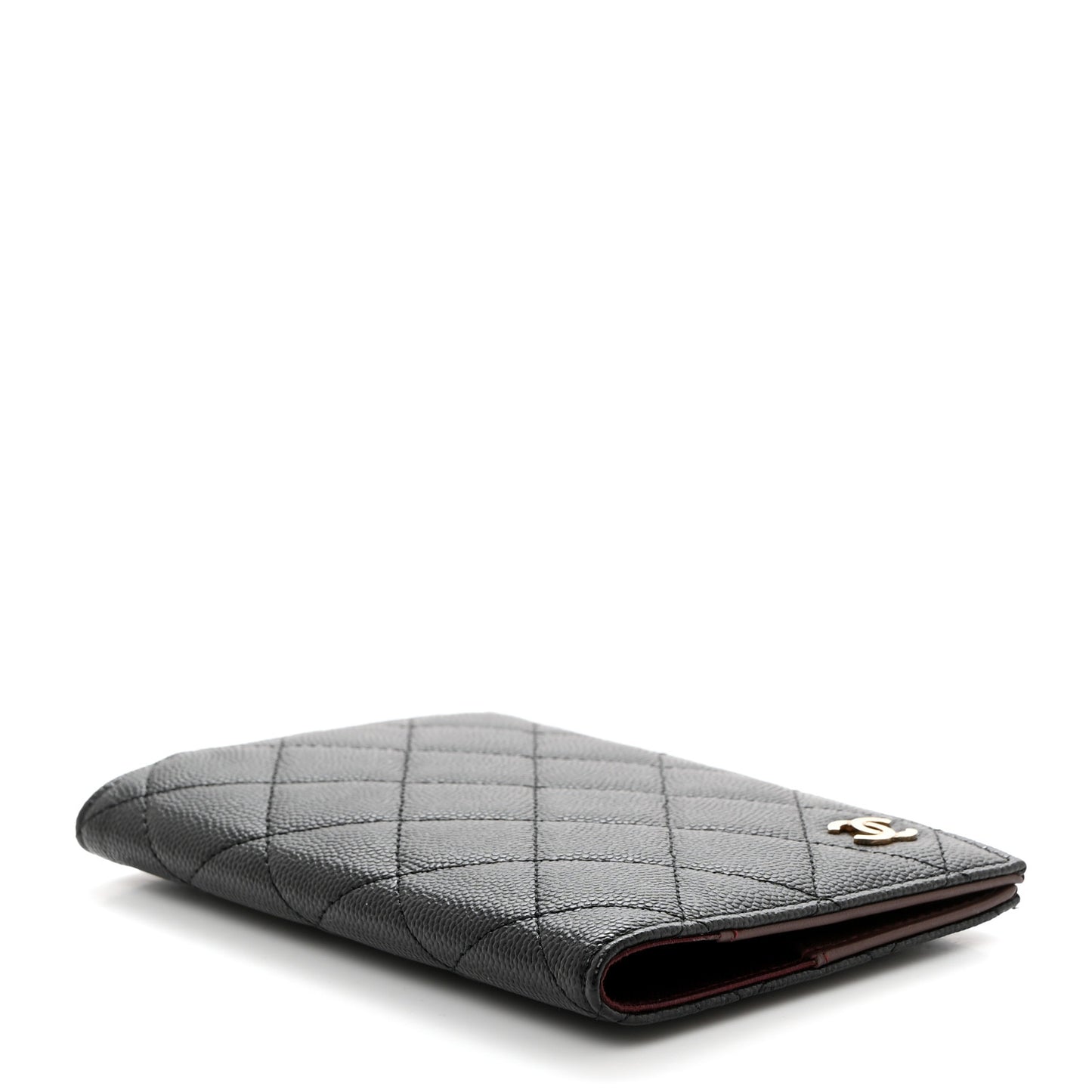 Caviar Quilted Passport Holder Black