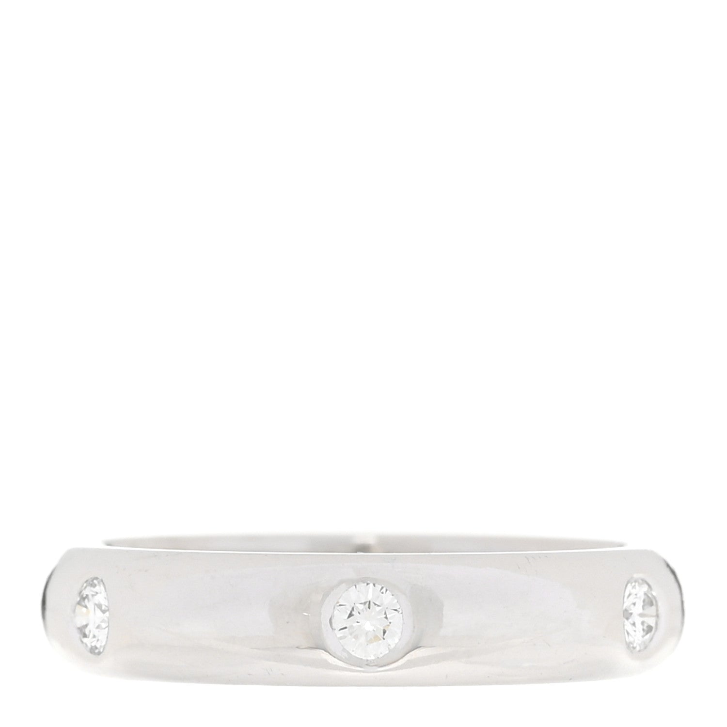 Cartier 18K White Gold 6 Diamond Stella Band Ring 50 5.25 1 of 5