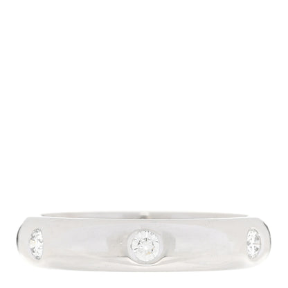 Cartier 18K White Gold 6 Diamond Stella Band Ring 50 5.25 1 of 5