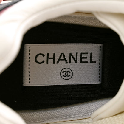 Chanel Calfskin CC Sneakers 40.5 Burgundy White 7 of 8