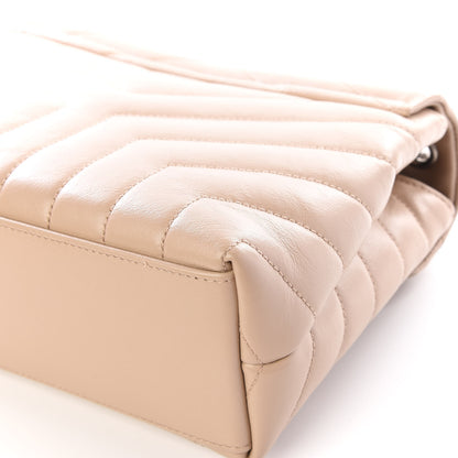 Saint Laurent Calfskin Y Quilted Monogram Small Loulou Chain Satchel Nude Powder 8 of 11