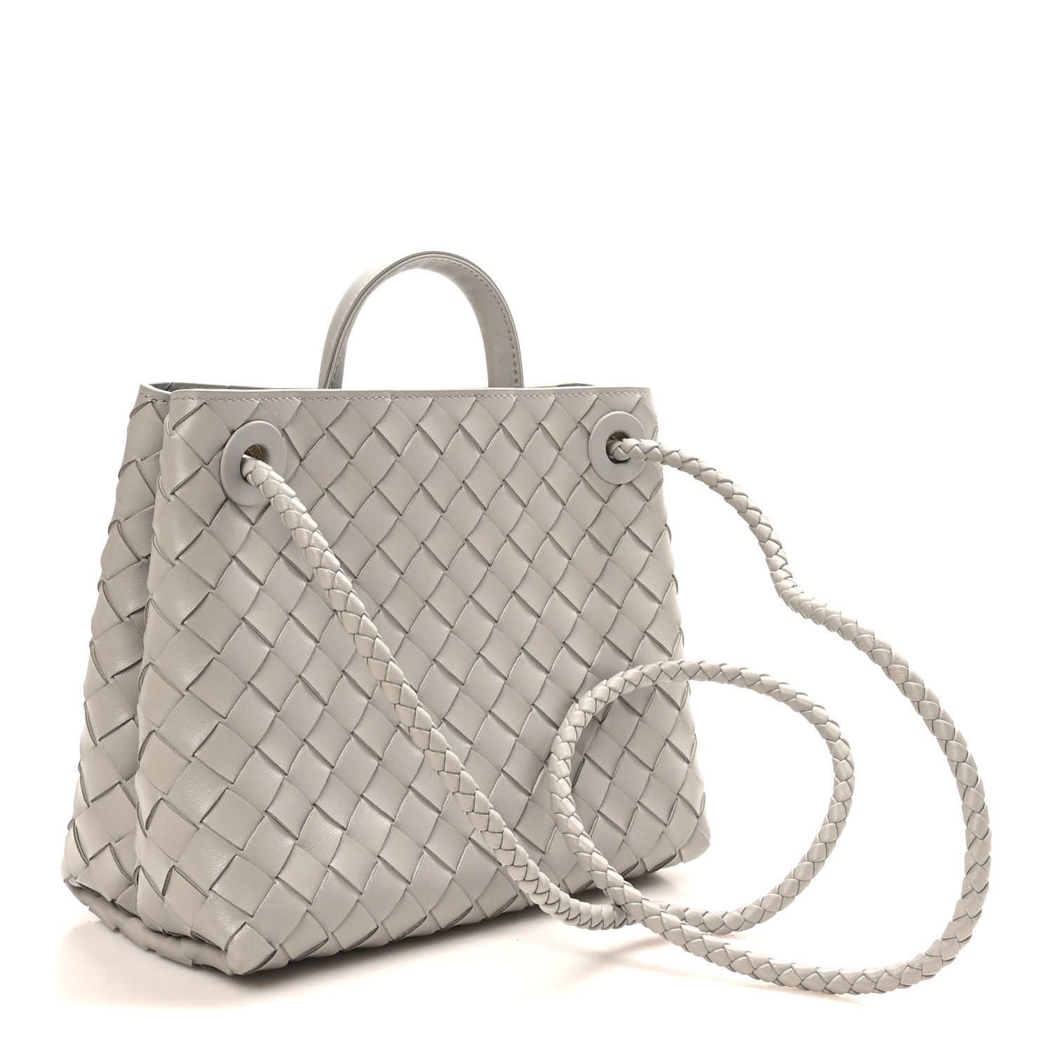 Bottega Veneta Nappa Intrecciato Small Andiamo Shoulder Bag Sterling 3 of 9