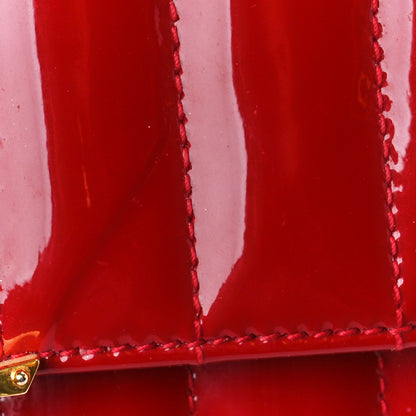 Saint Laurent Patent Matelasse Monogram Small Vicky Chain Bag Red 11 of 12