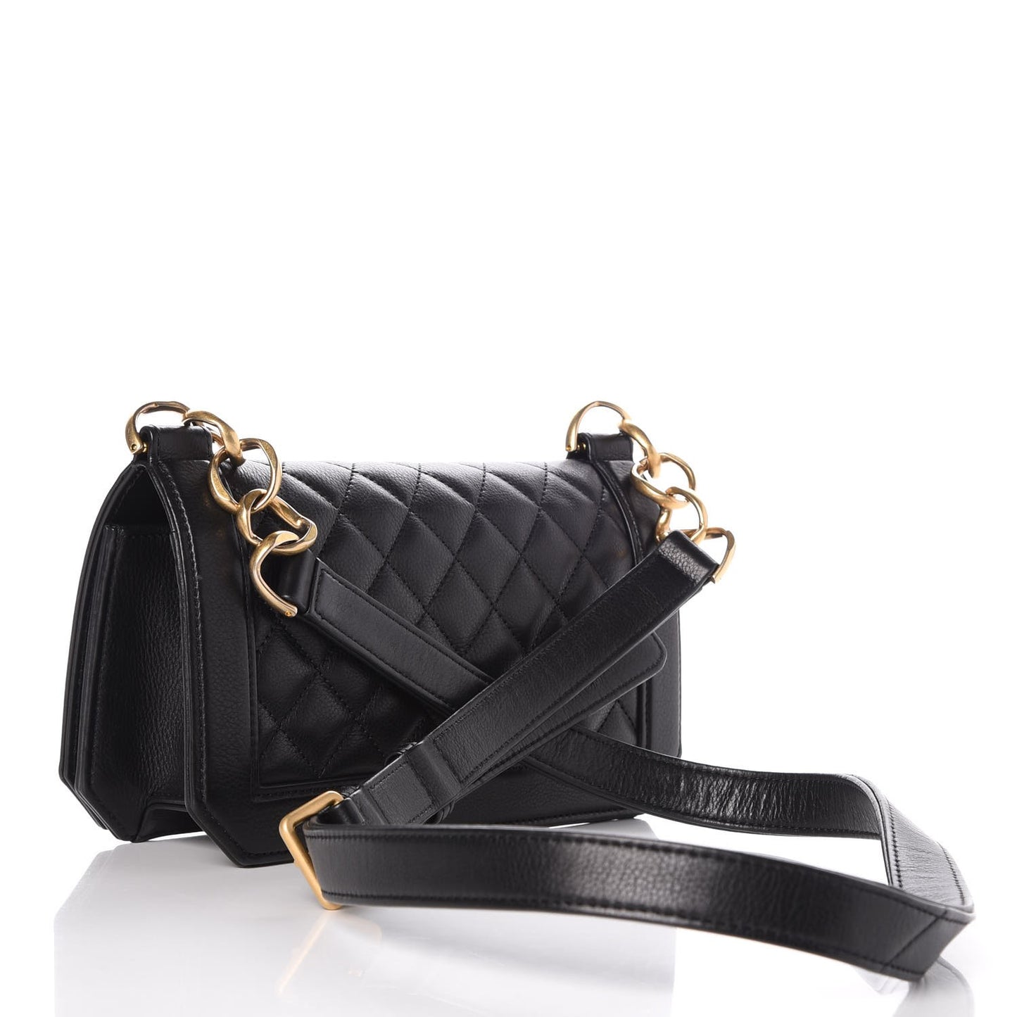 Calfskin Quilted Small Flap Black