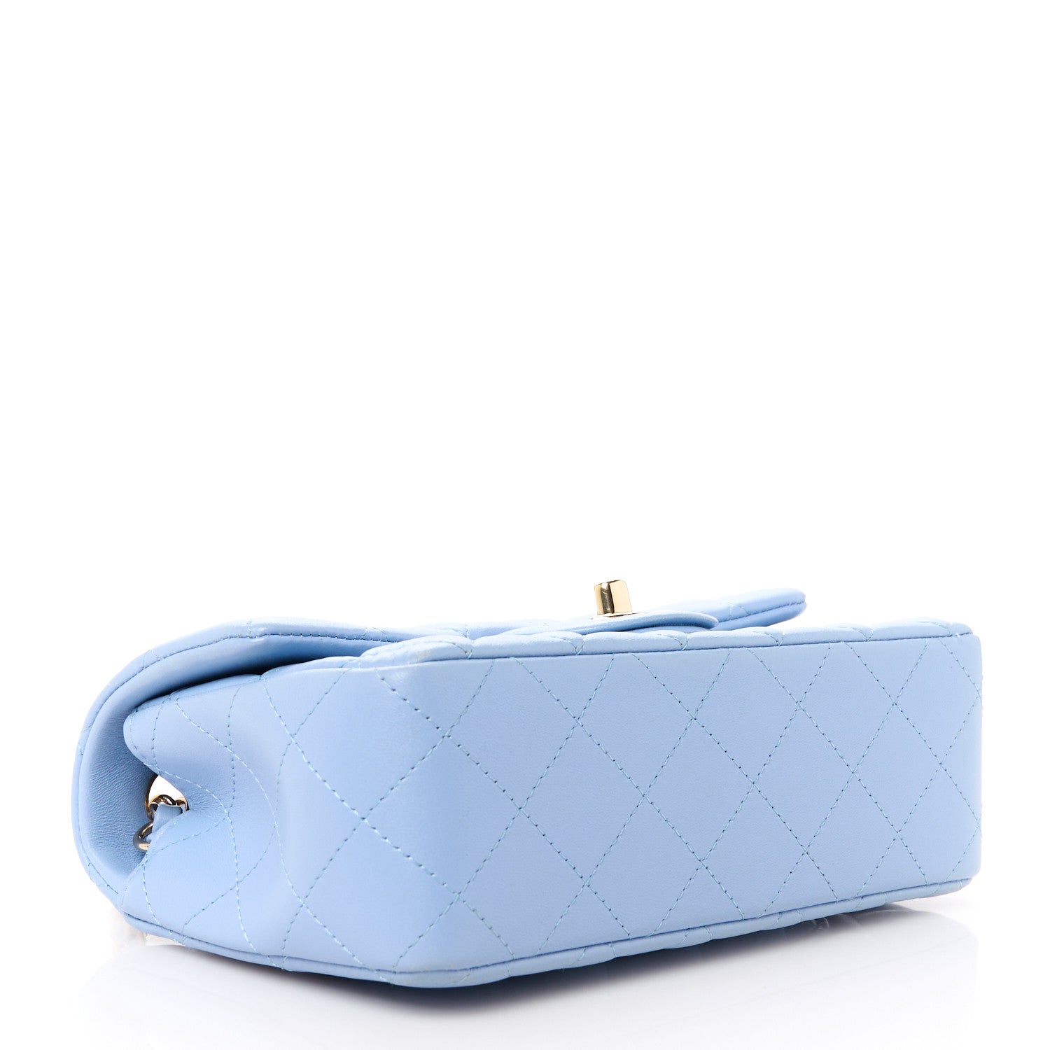Chanel Lambskin Quilted Mini Rectangular Flap Light Blue 4 of 12