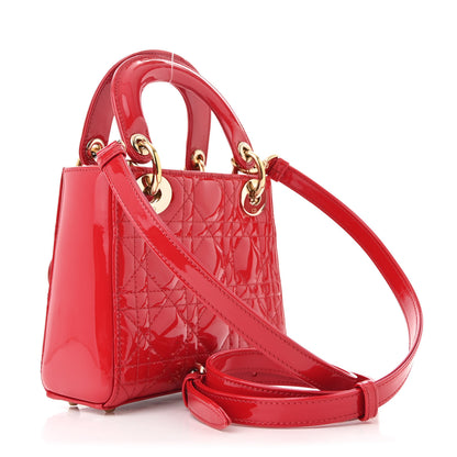 Christian Dior Patent Cannage Mini Lady Dior Red 3 of 13