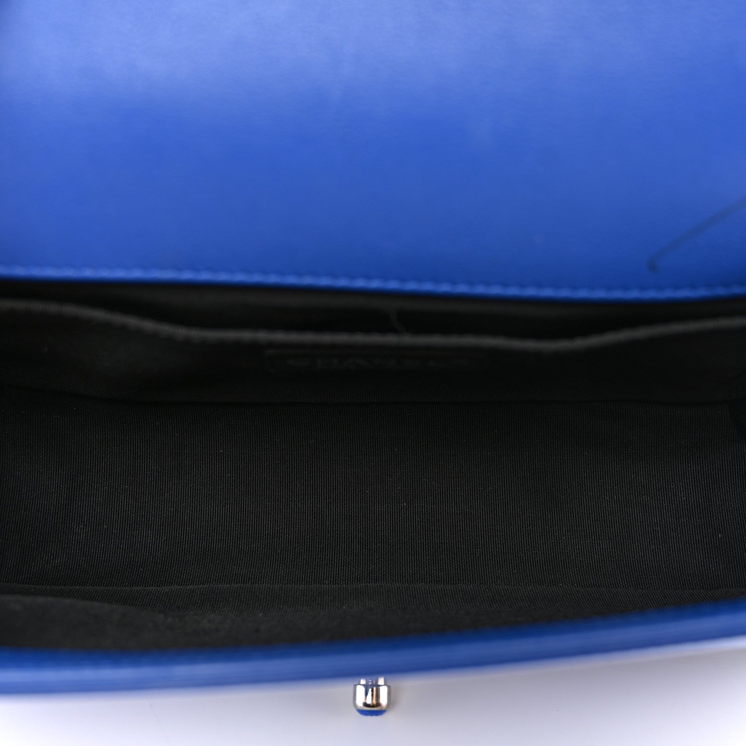 Chanel Patent Calfskin Quilted Medium Plexiglass Boy Flap Blue 5 of 12