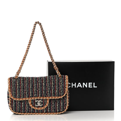 Chanel Tweed Woven Single Flap Beige Multicolor 10 of 10