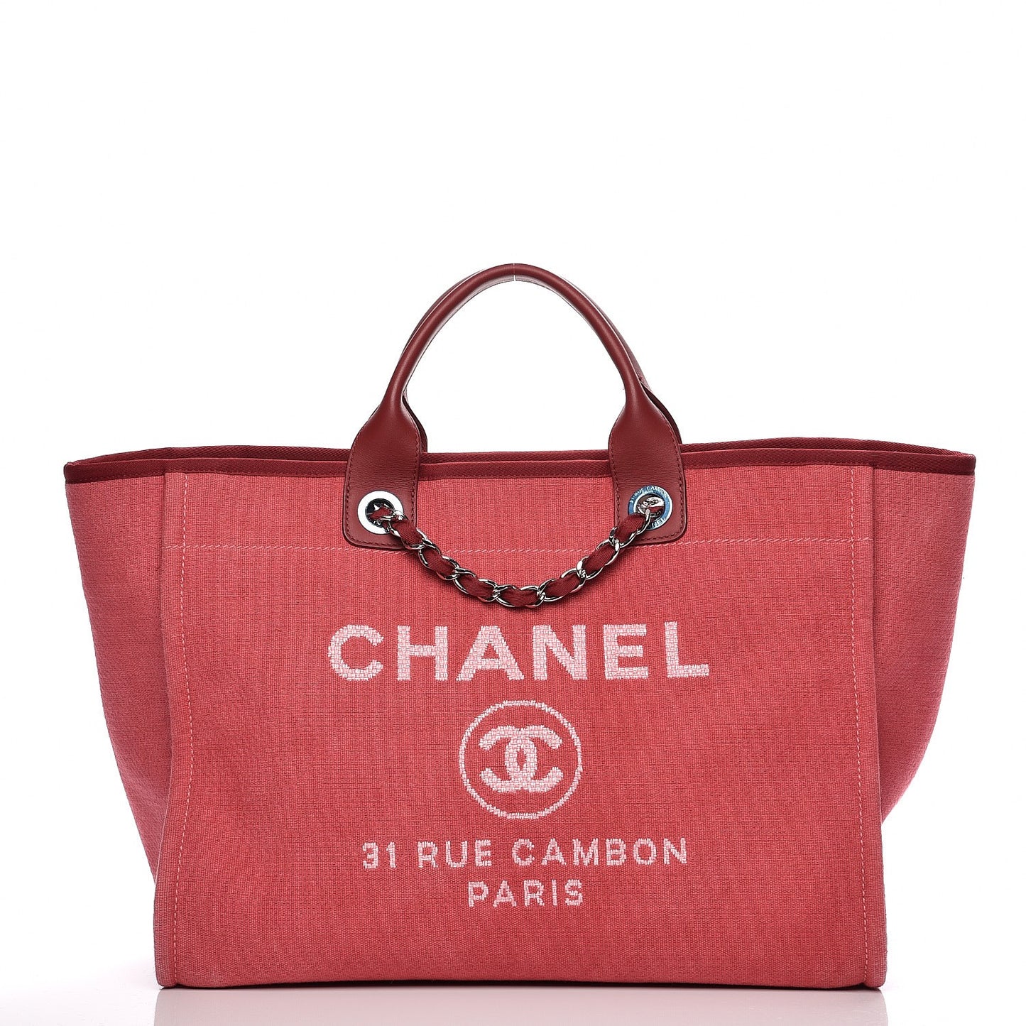 Canvas Large Deauville Tote Red