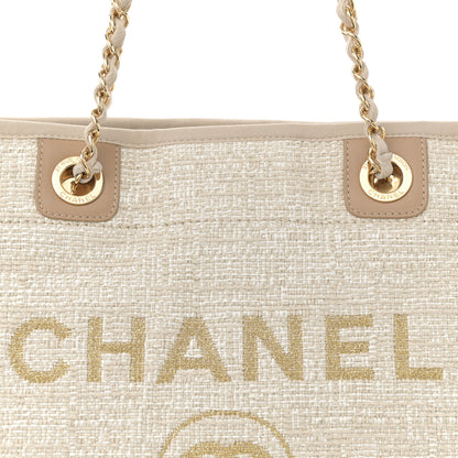 Chanel Lurex Boucle Small Deauville Tote Ivory 7 of 9