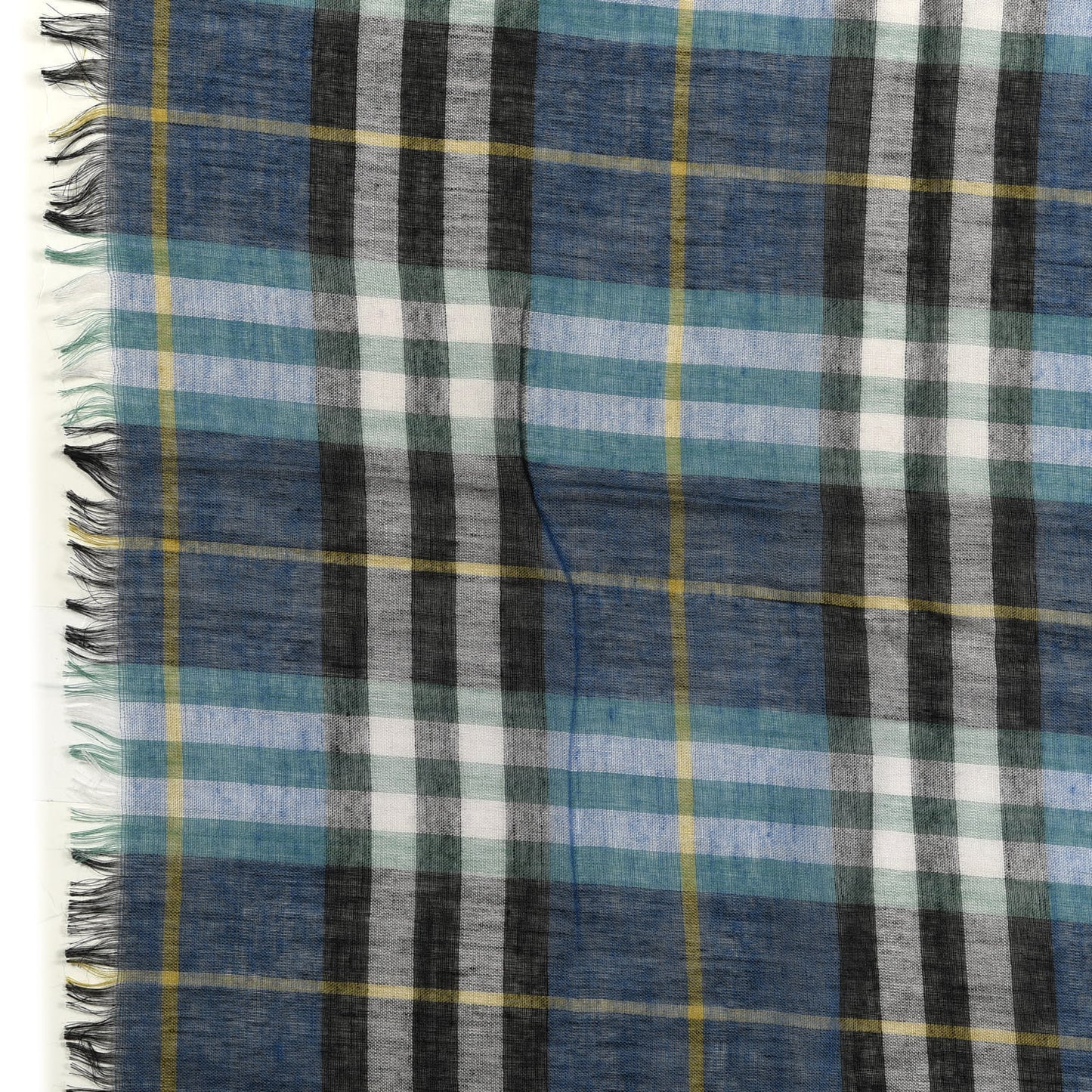 Modal Wool Vintage Check Square Scarf Blue