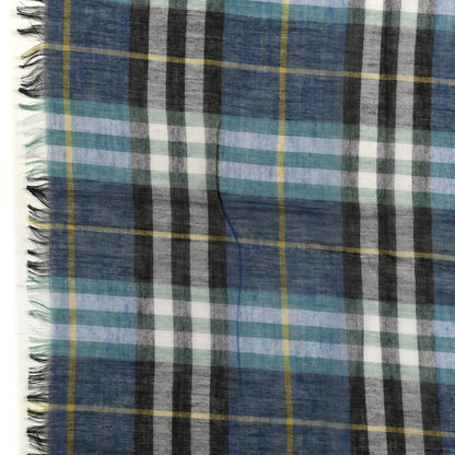 Burberry Modal Wool Vintage Check Square Scarf Blue 3 of 4