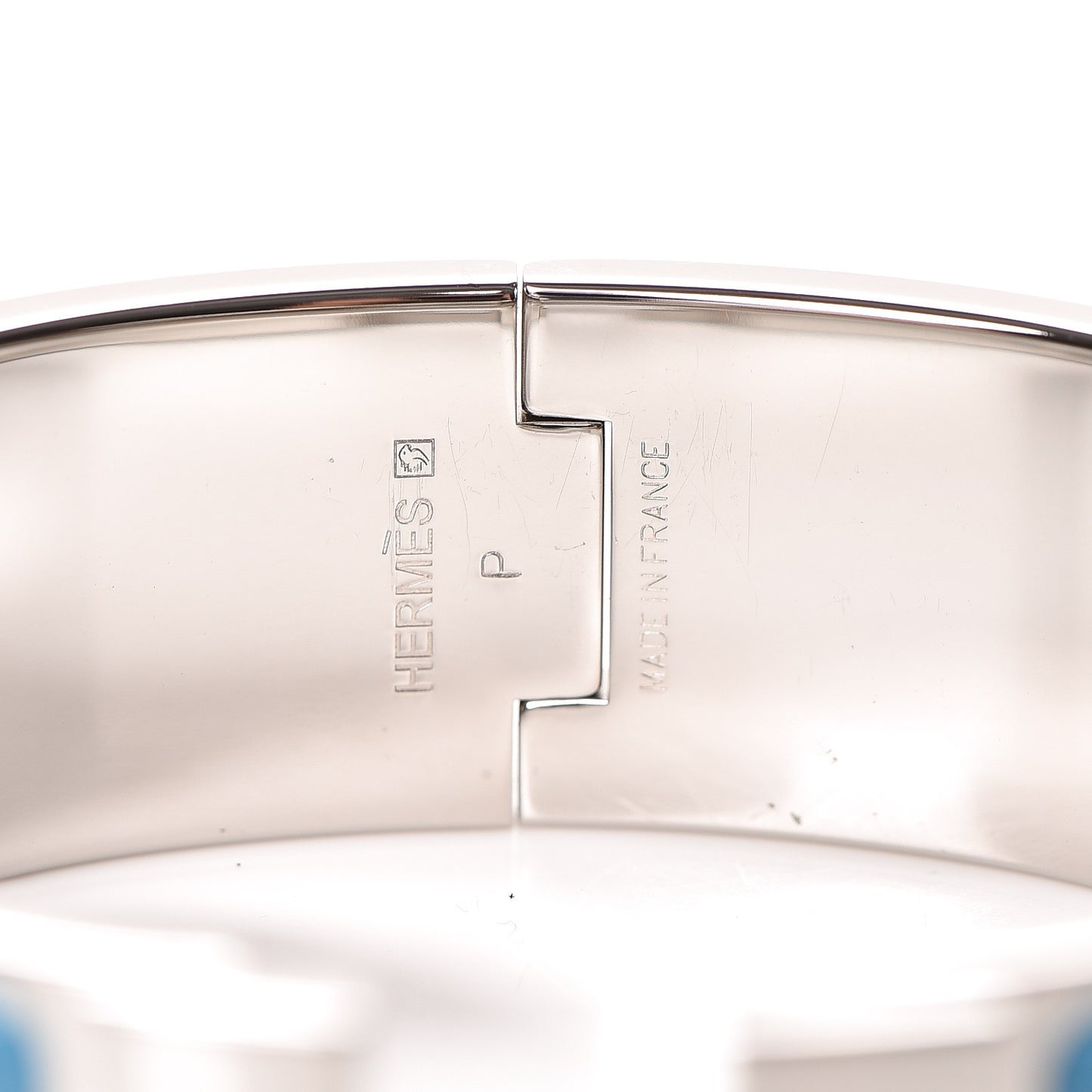 Enamel Wide Clic Clac H Bracelet GM Blue Jean
