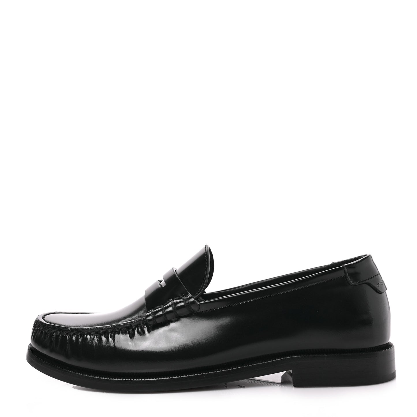 Patent Calfskin Penny Loafers 36 Black