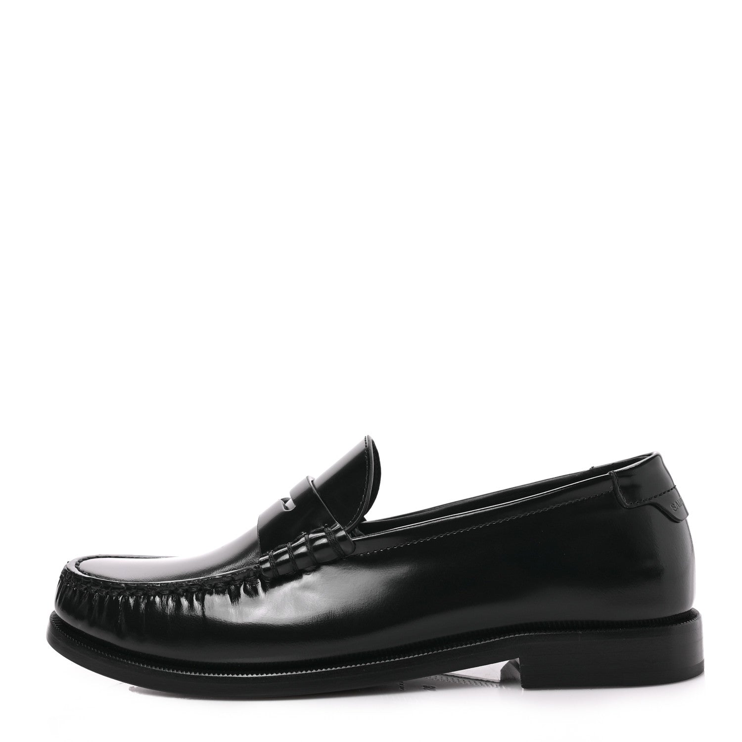 Saint Laurent Patent Calfskin Penny Loafers 36 Black 1 of 9