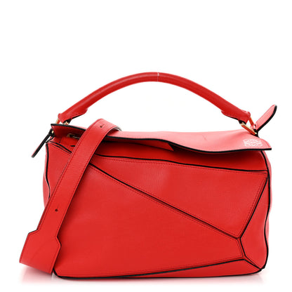Loewe Calfskin Medium Puzzle Bag Scarlet 1 of 14
