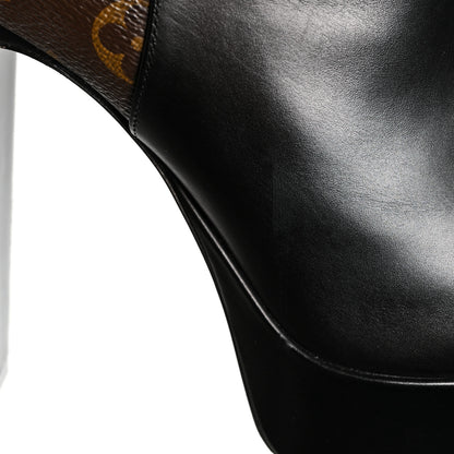 Louis Vuitton Calfskin Monogram Afterglow Platform Ankle Boots 39 Black 9 of 10