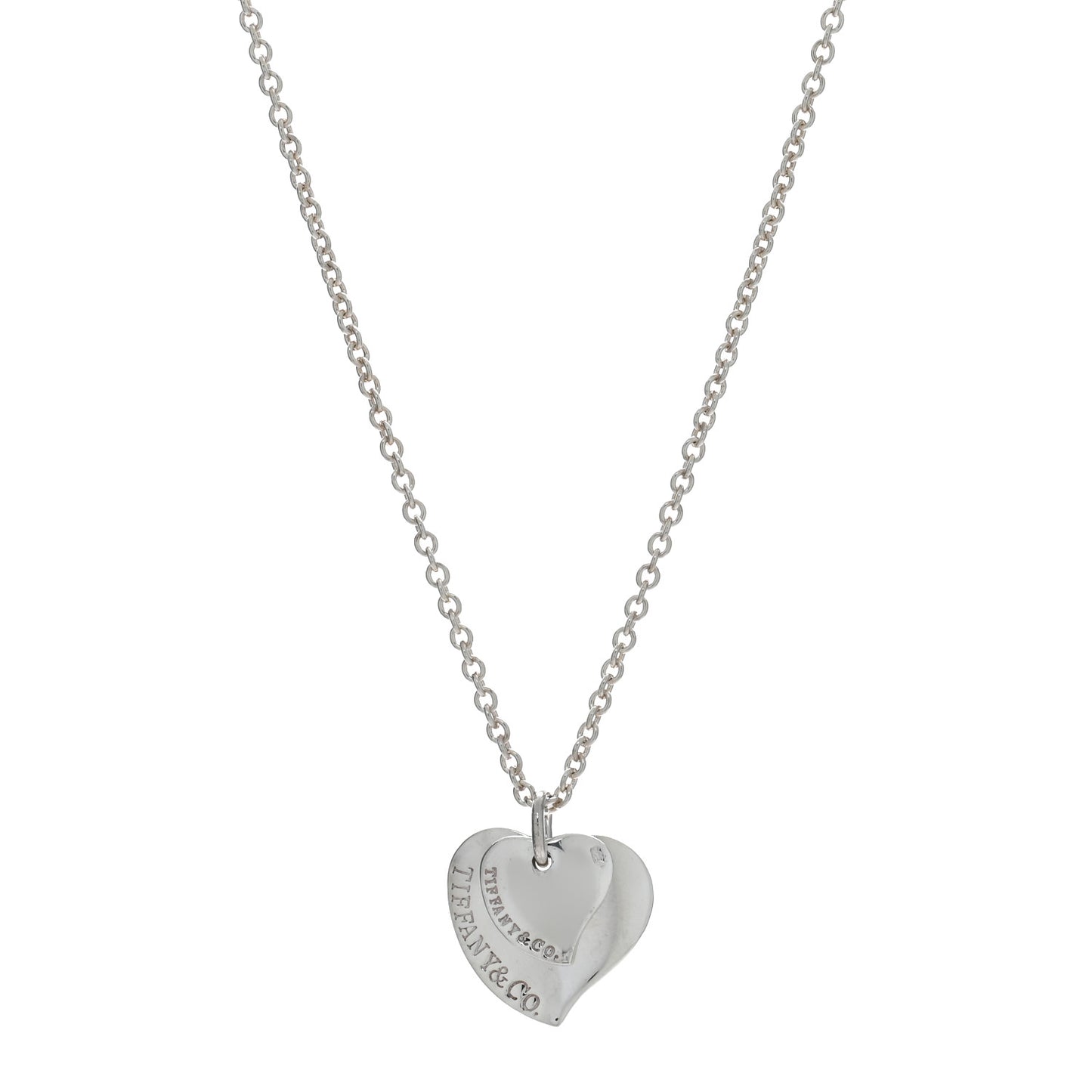 Sterling Silver Double Heart Pendant Necklace