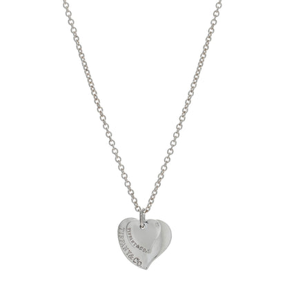 Tiffany Sterling Silver Double Heart Pendant Necklace 1 of 4