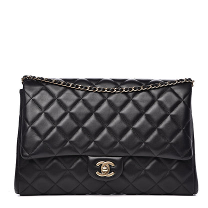 Chanel Lambskin Quilted Clutch With Chain Flap Black 1 of 13