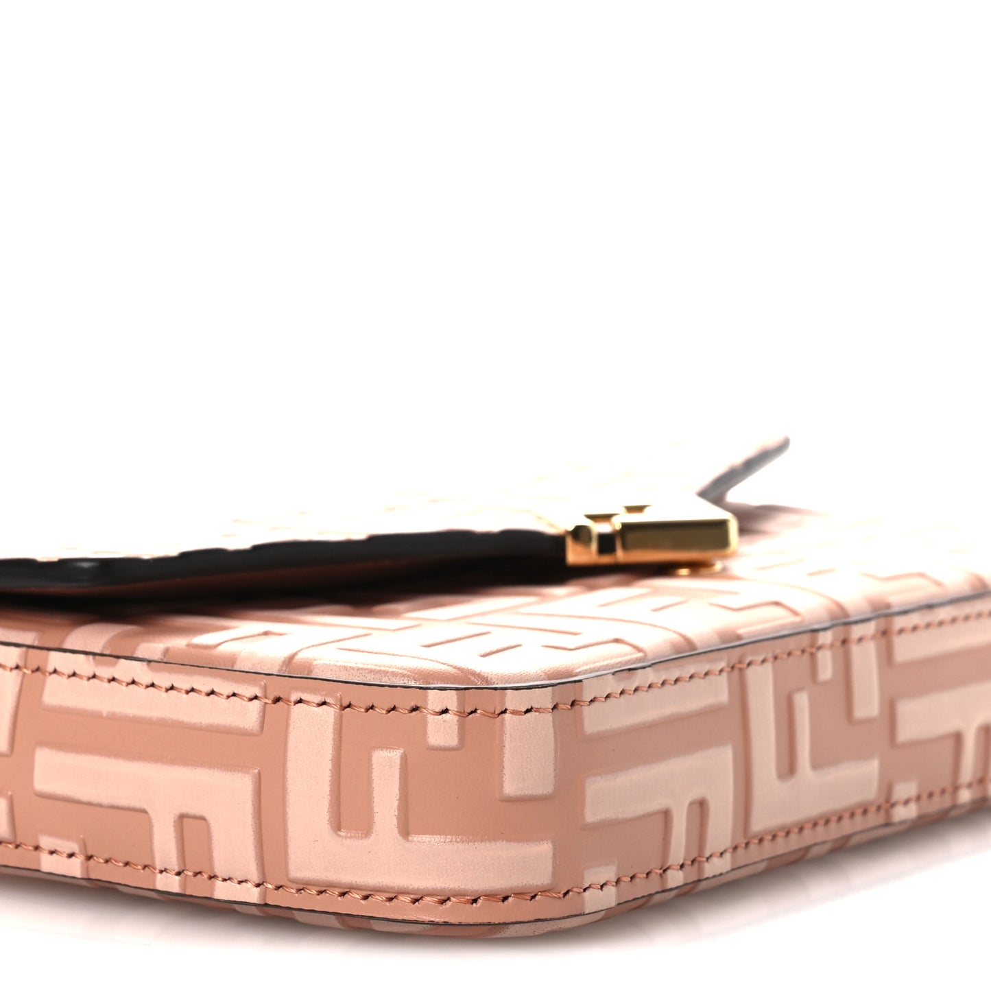 Calfskin FF Diamonds Wallet On Chain Pink