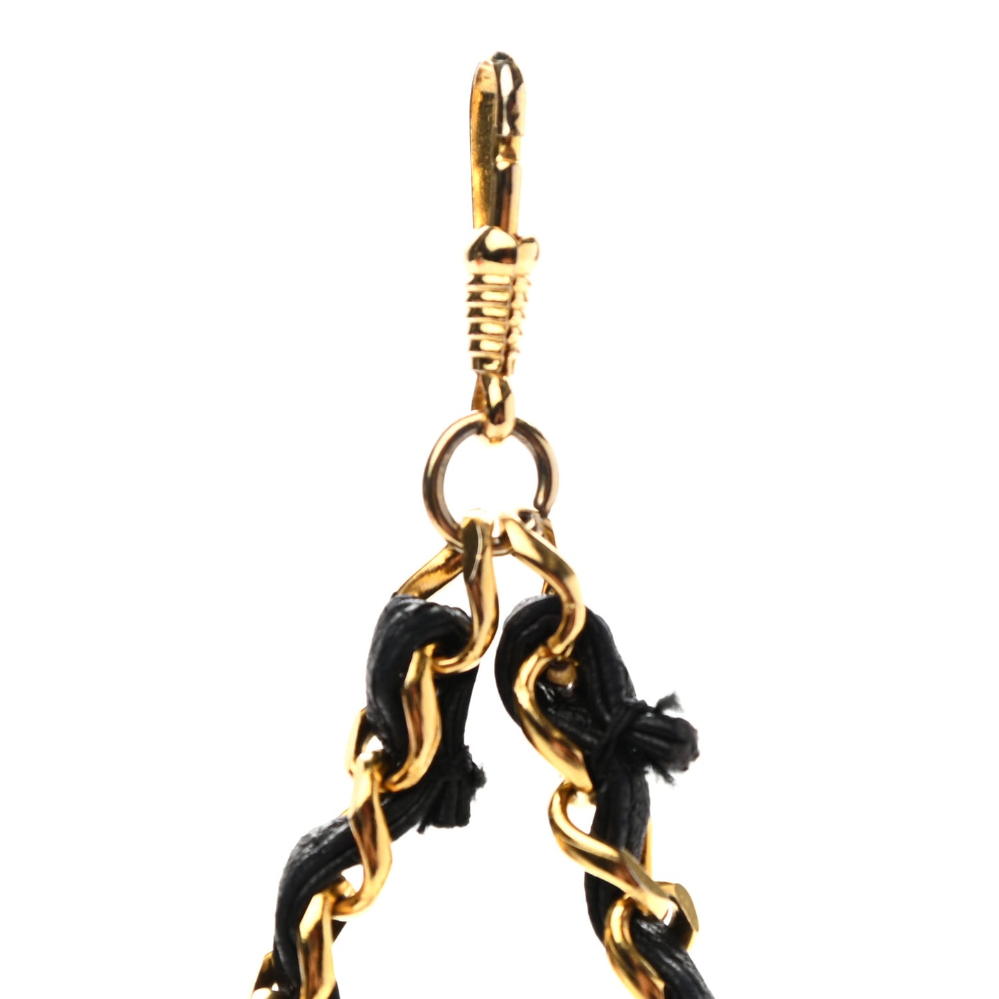 Lambskin Micro Quilted Mini Pouch Bag Charm Keychain Black