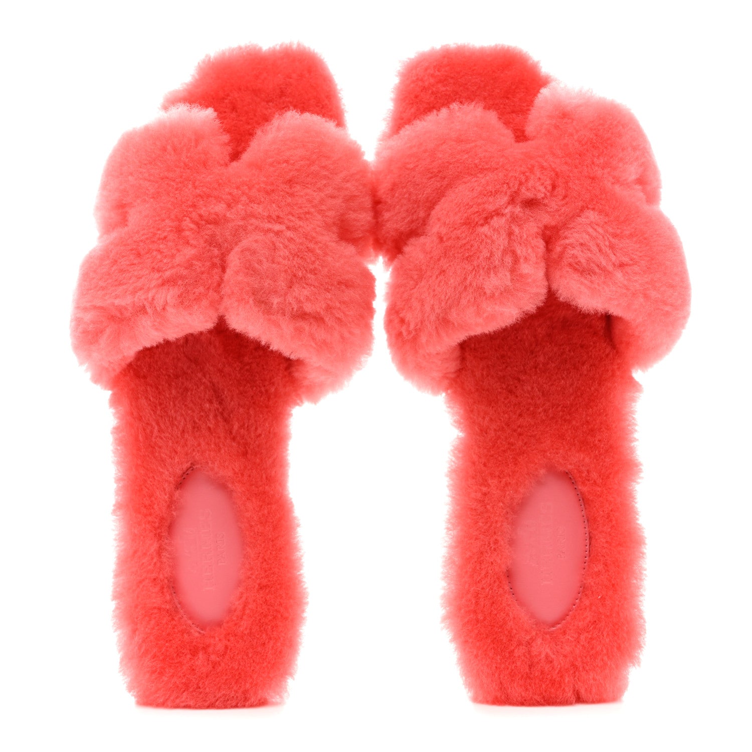 Hermes Woolskin Oran Sandals 38 Rose Du Desert 2 of 9