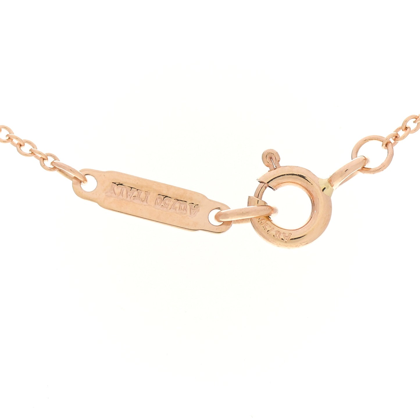 18K Rose Gold Diamond Fleur de Lis Key Bar Pendant Necklace