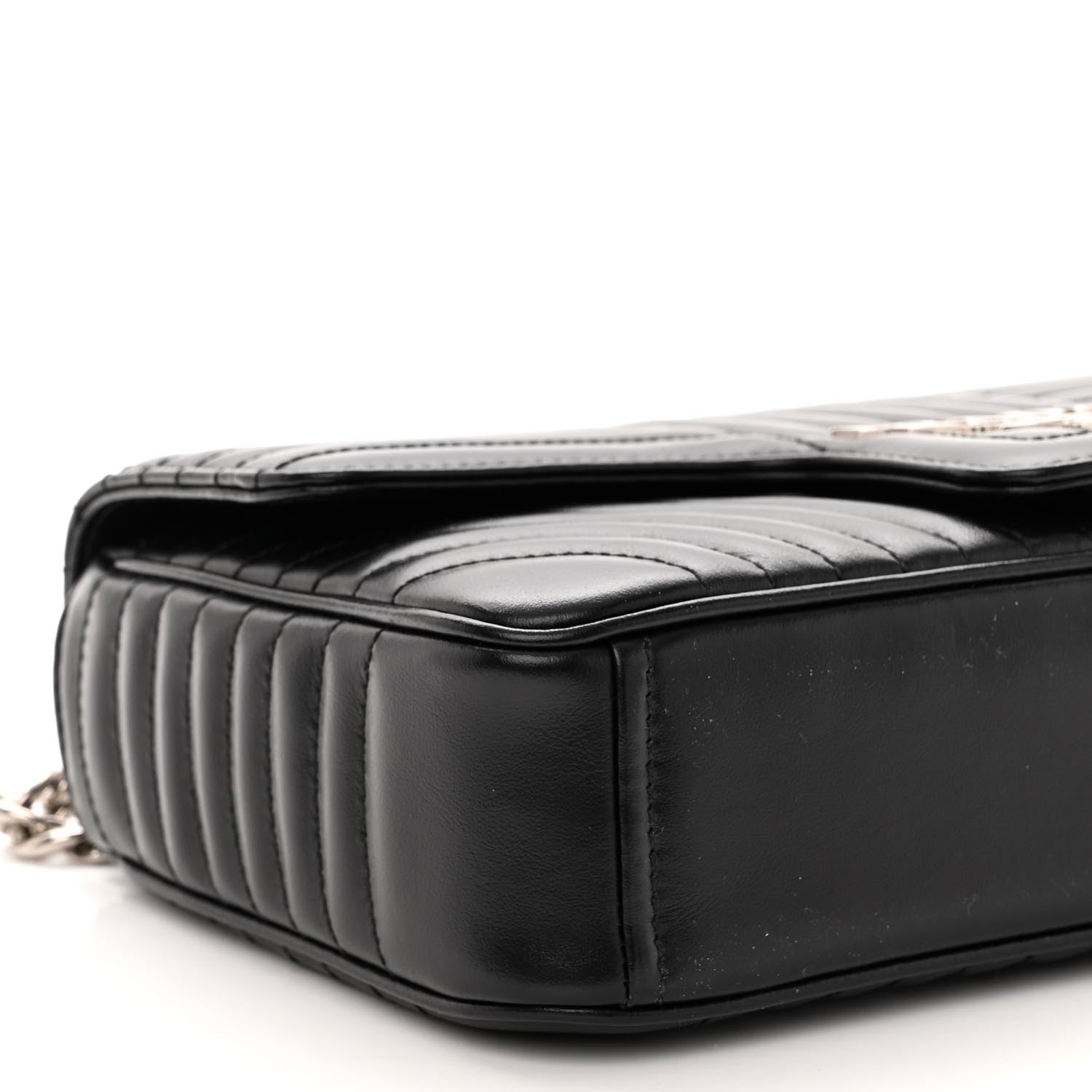 Prada Soft Calfskin Impunture Diagramme Medium Chain Flap Shoulder Bag Black 8 of 12