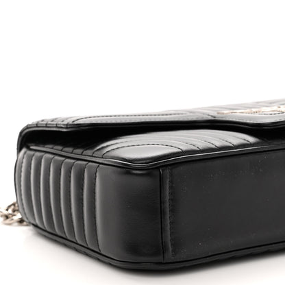 Prada Soft Calfskin Impunture Diagramme Medium Chain Flap Shoulder Bag Black 8 of 12