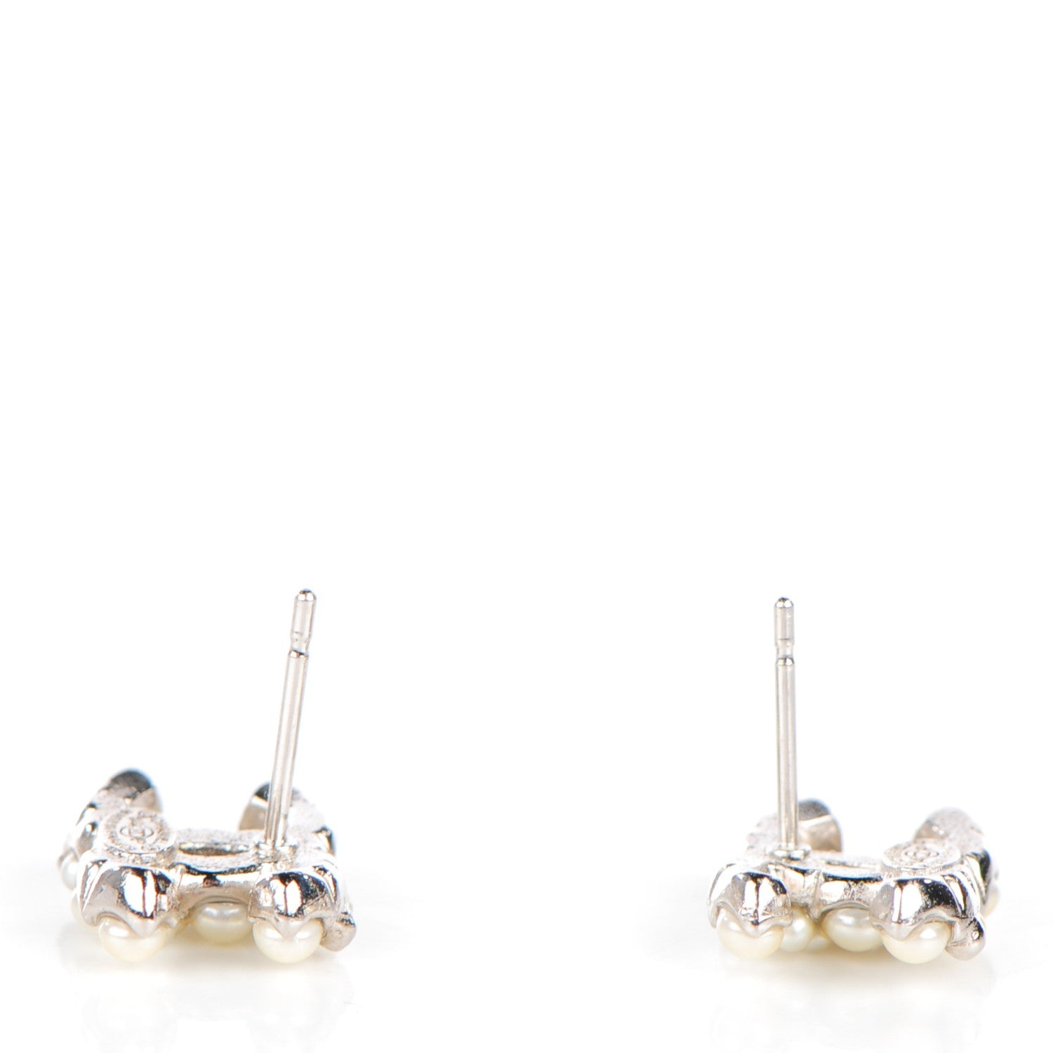 Chanel Pearl CC Earrings Silver 6 of 10