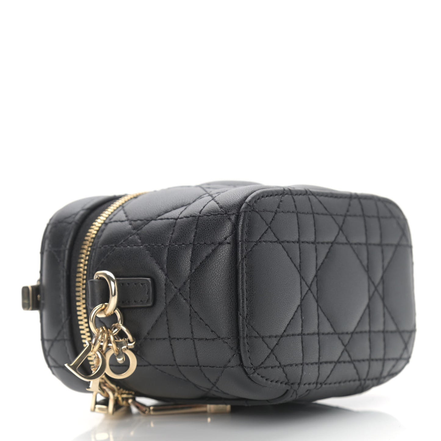 Lambskin Cannage Micro Lady Dior Vanity Case Black