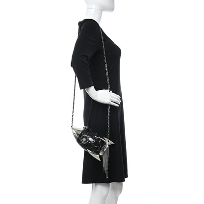 Chanel Plexiglass Crystal Rocket Ship Minaudière Clutch Black 2 of 9