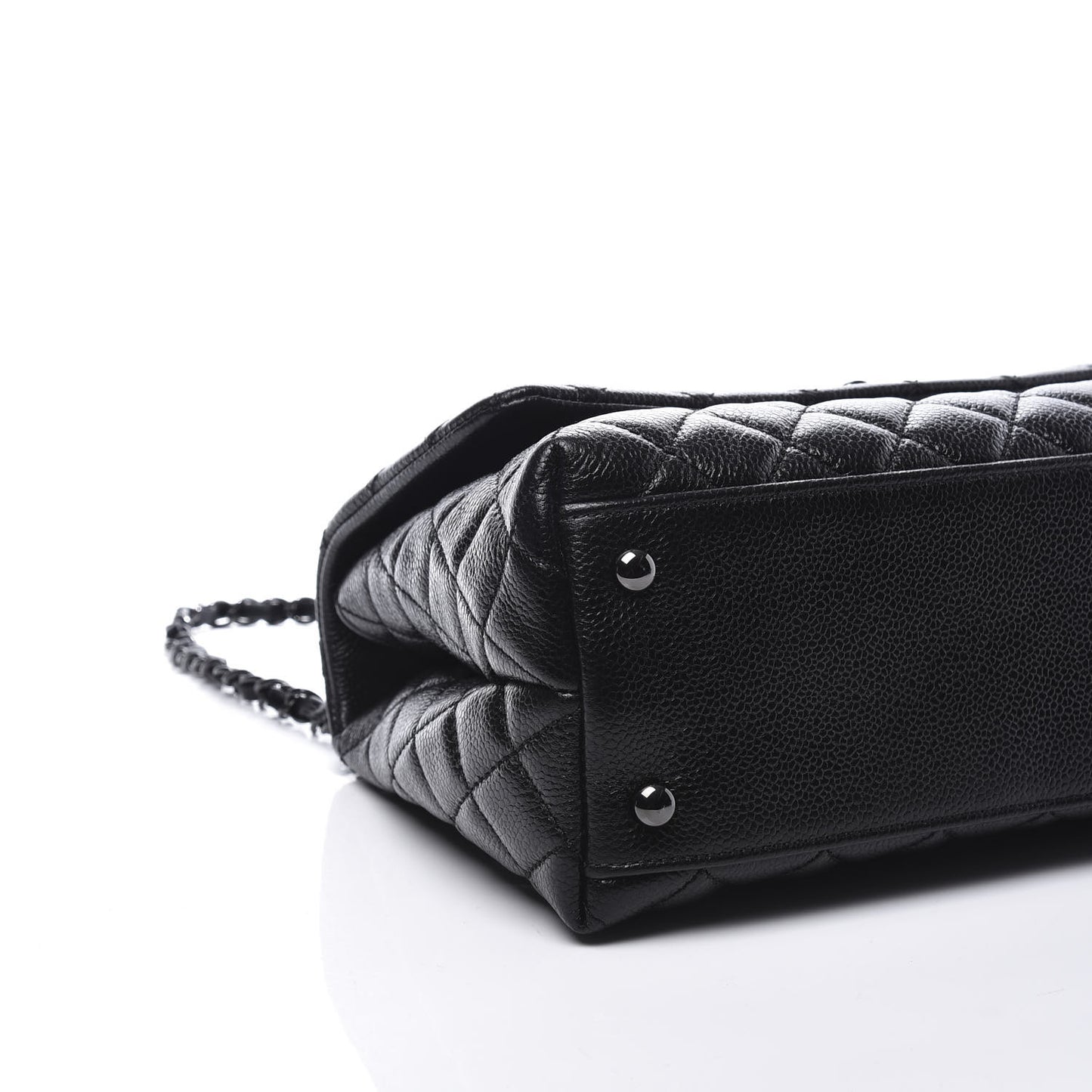 Caviar Quilted Small Coco Handle Flap So Black
