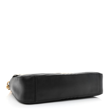Gucci Calfskin Tarapunta Pony Hair Jaguar Print Bamboo Top Handle Flap Bag Black 4 of 10