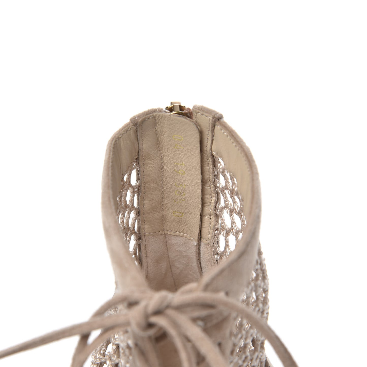 Suede Resille Naughtily-D 30mm Ankle Boots 38.5 Nude
