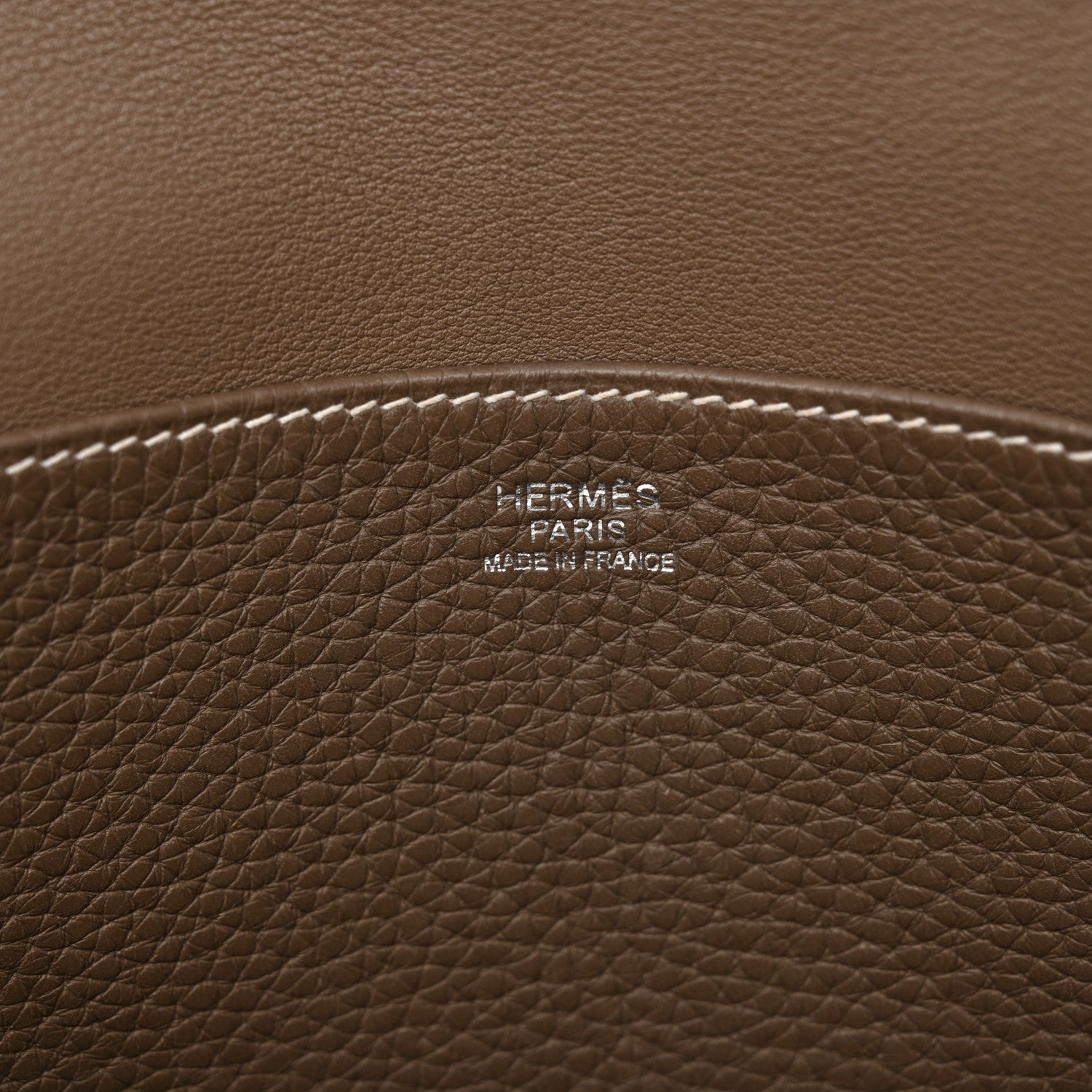 Hermes Taurillon Clemence Halzan 31 GM Etoupe 6 of 11