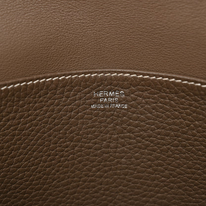 Hermes Taurillon Clemence Halzan 31 GM Etoupe 6 of 11
