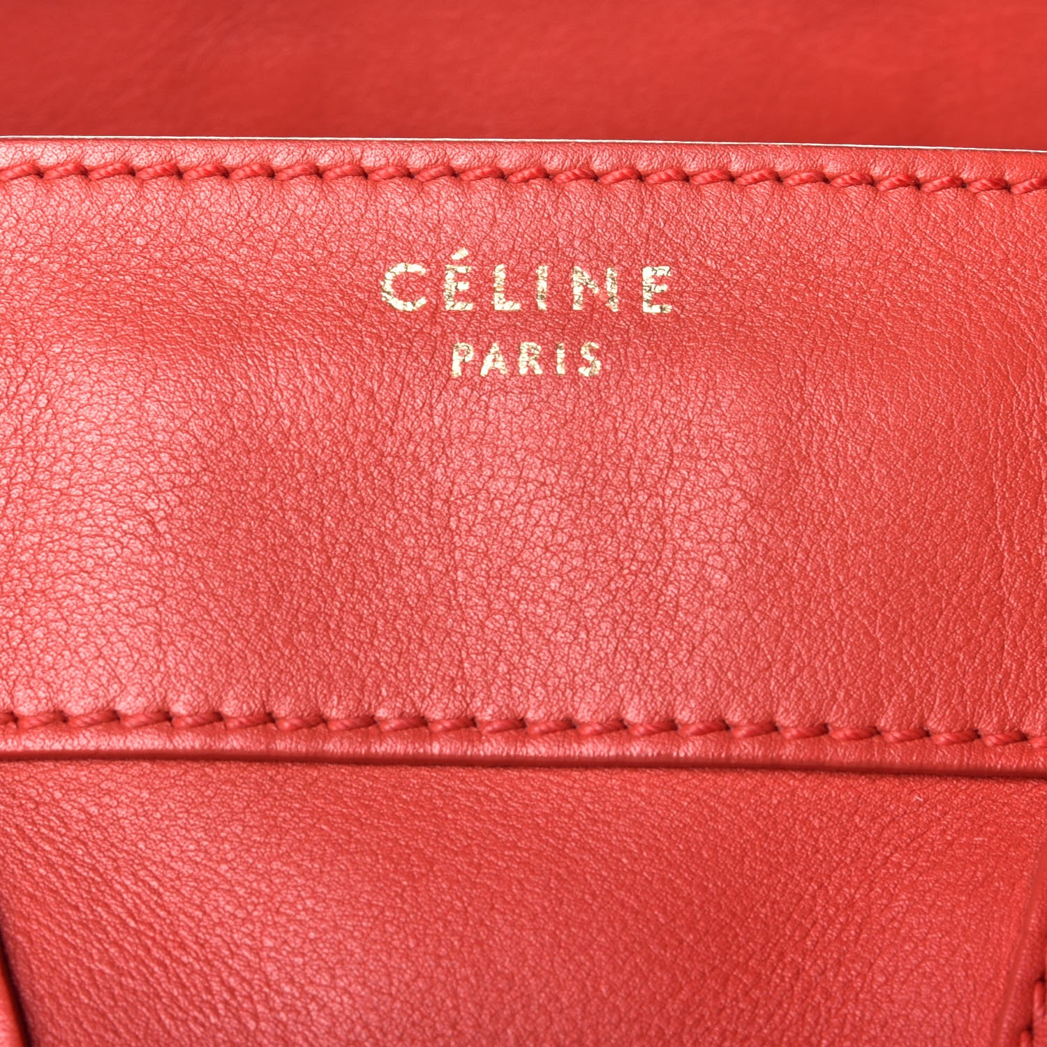 Celine Calfskin Mini Luggage Red 6 of 9