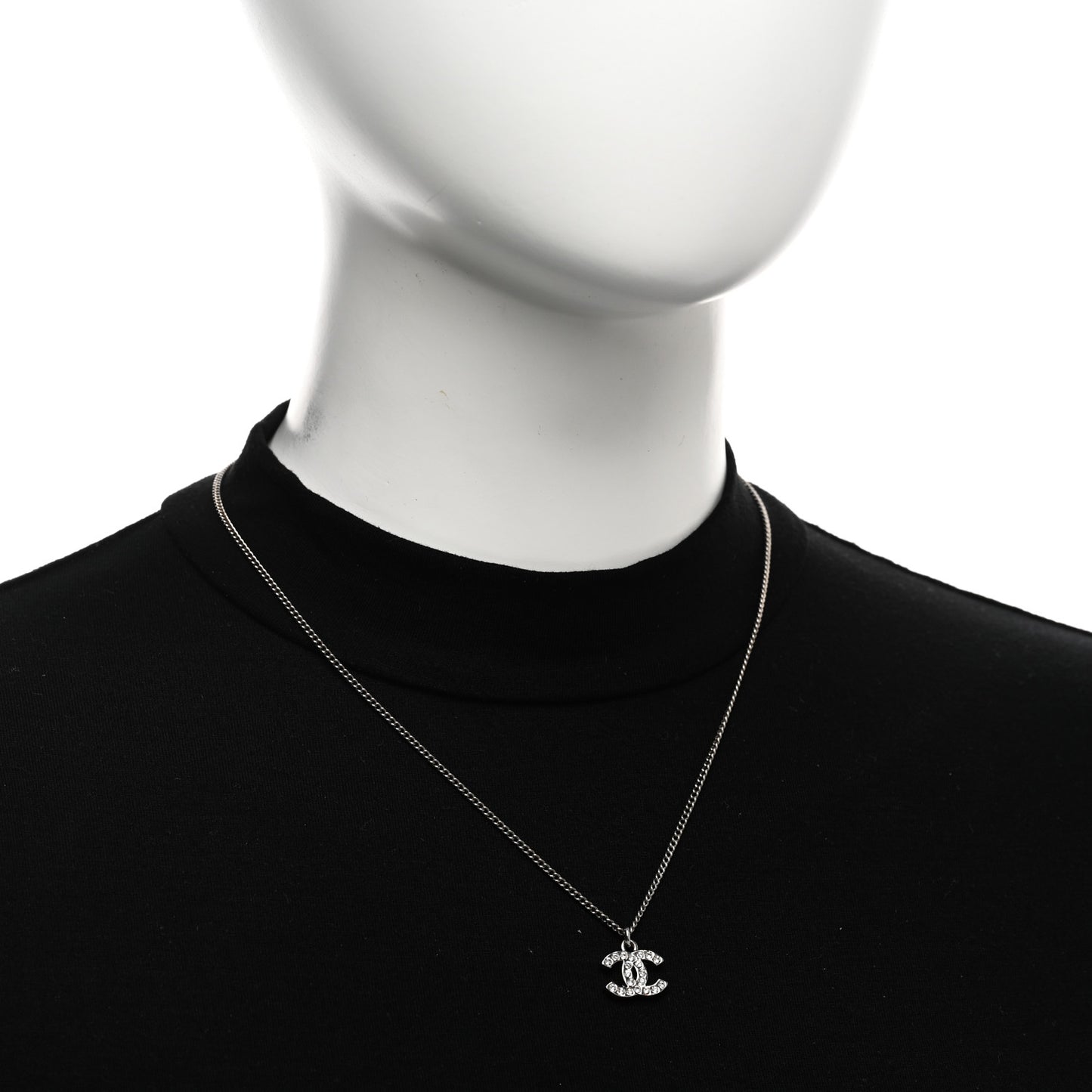 Crystal Timeless CC Necklace Silver