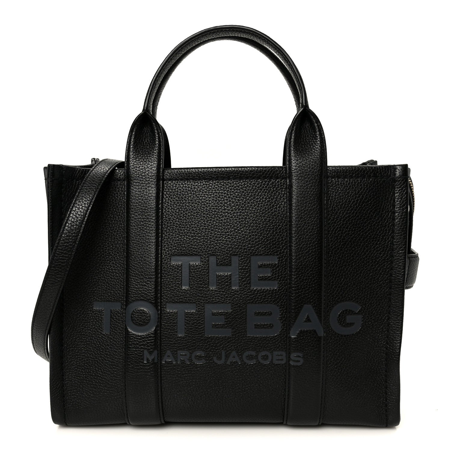 Marc Jacobs Grained Calfskin Medium The Tote Bag Black 1 of 11