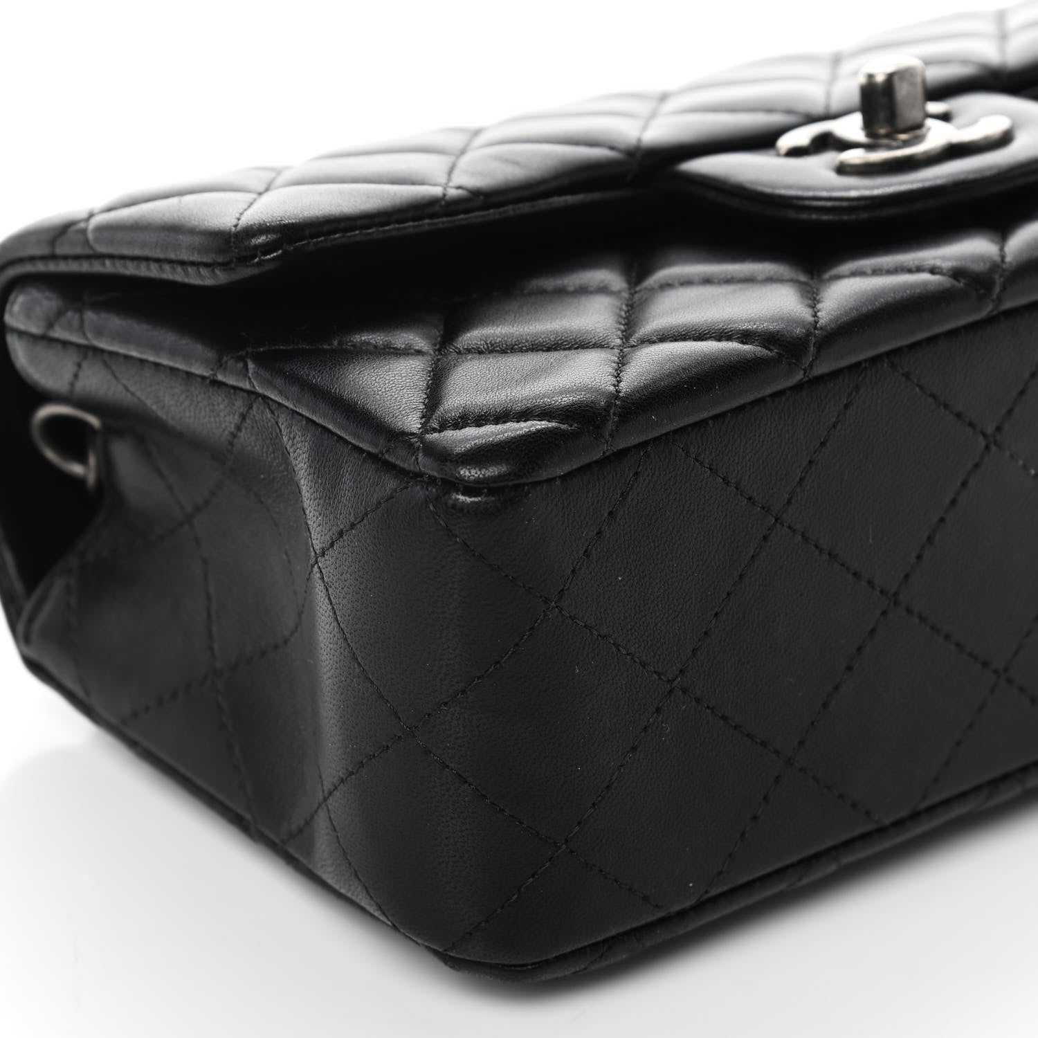 Chanel Lambskin Quilted Mini Rectangular Flap Black 9 of 10