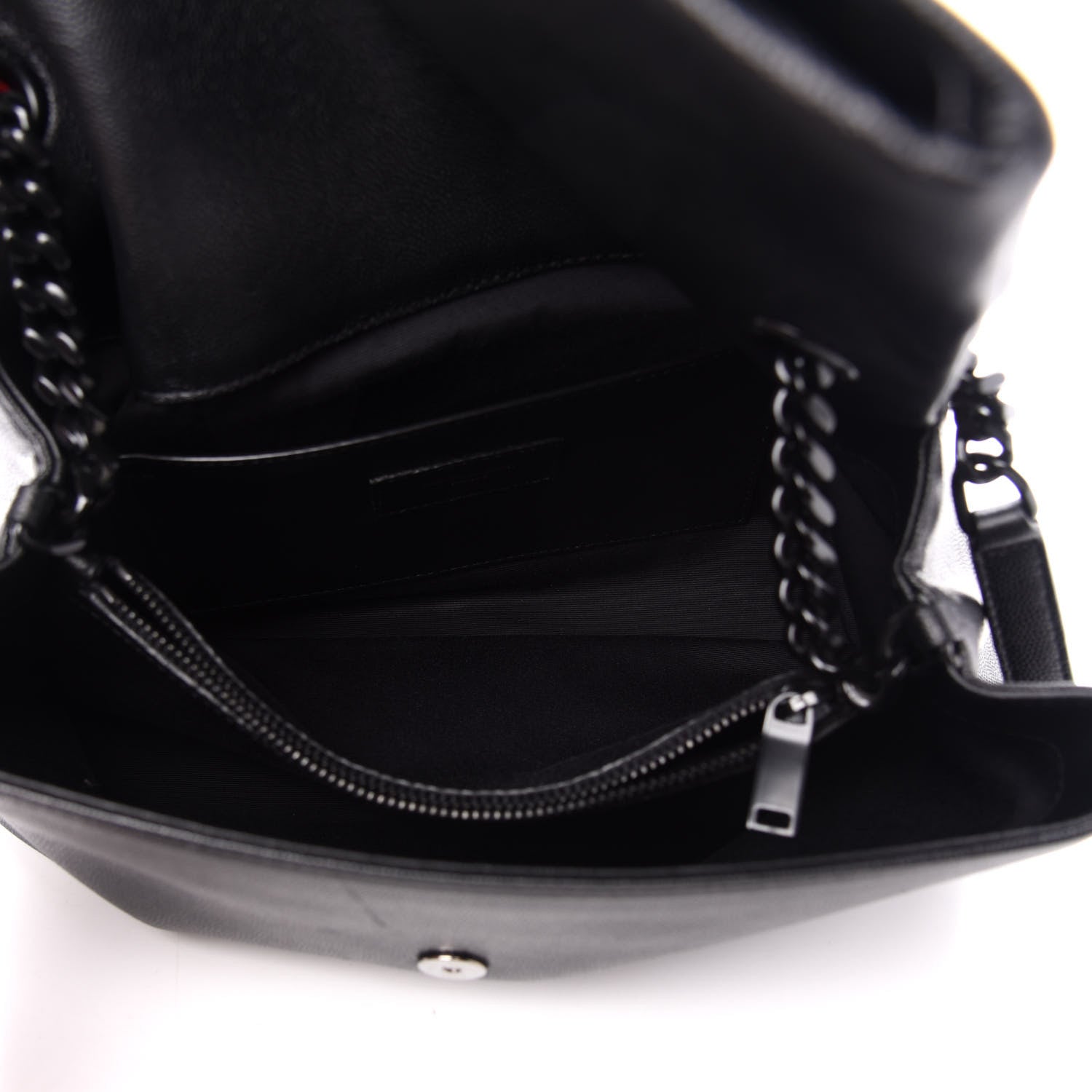 Saint Laurent Grain De Poudre Medium West Hollywood Monogram Fold-Over Black 5 of 10