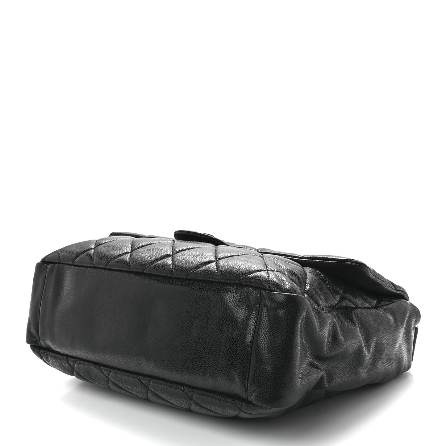 Glazed Caviar Quilted Stretch Spirit Messenger Bag Black