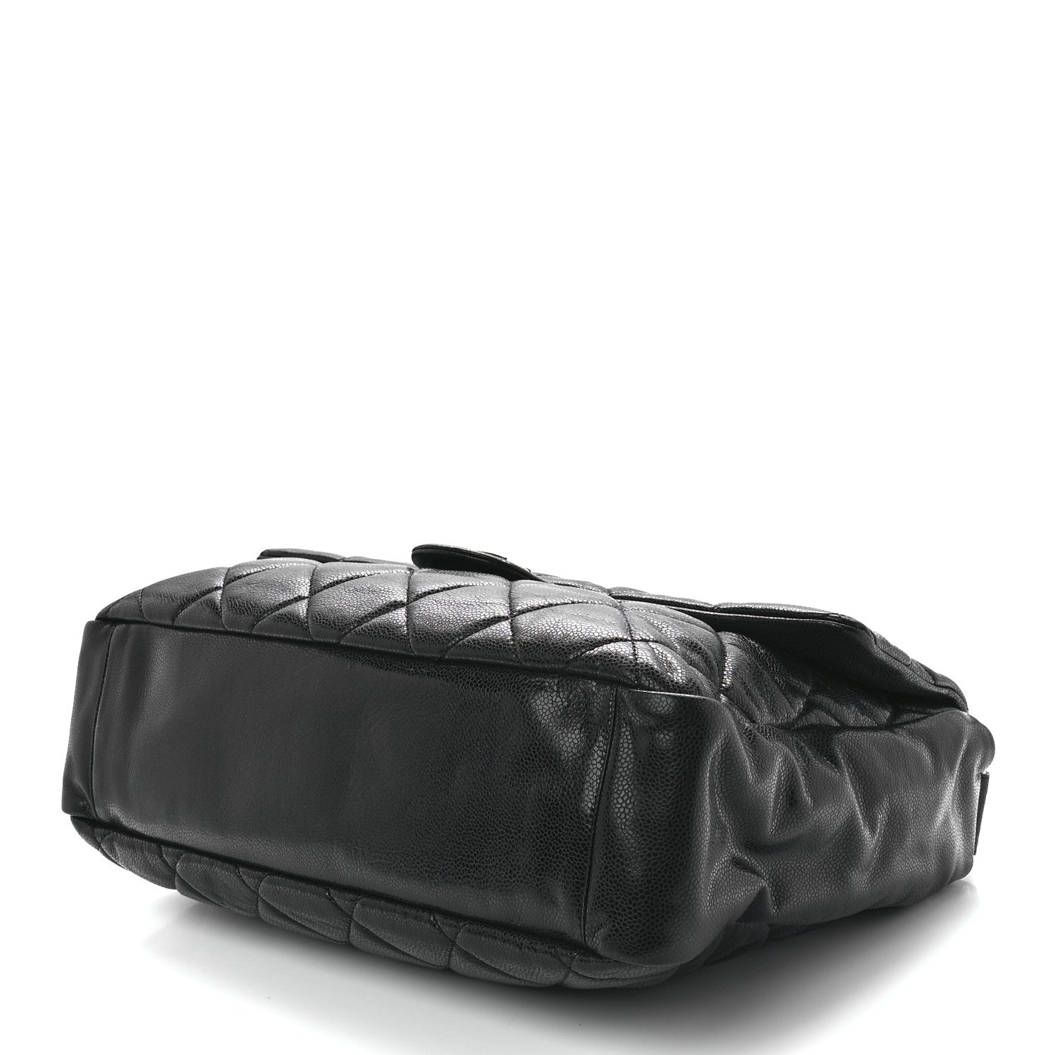 Chanel Glazed Caviar Quilted Stretch Spirit Messenger Bag Black 9 of 11